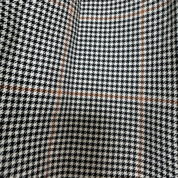 H&M Houndstooth Black Tan/Orange White Print Paperbag Skirt w/ Pockets Size 0 - Picture 8 of 9